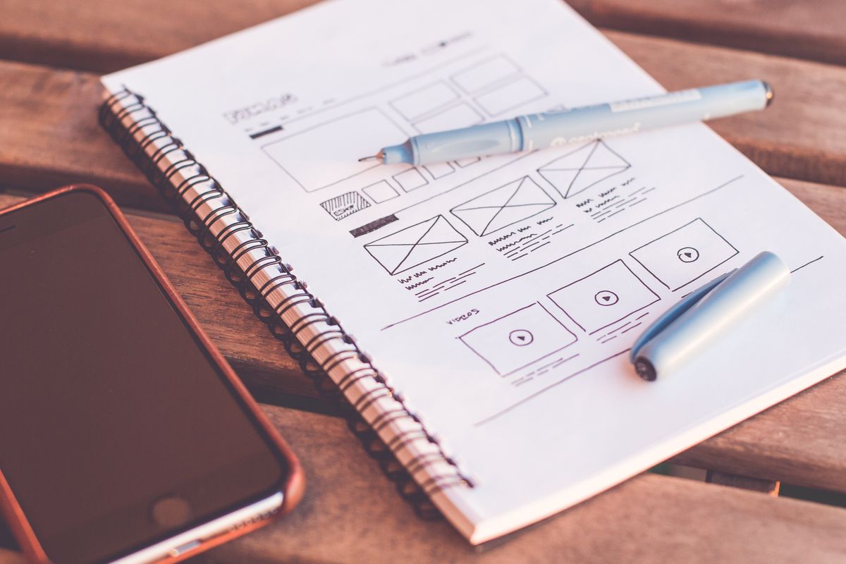 A website designer working through a visual interface